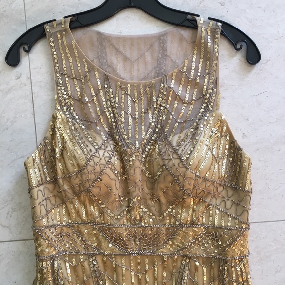 Brand new gold beaded cocktail dress - Picture 1 of 4